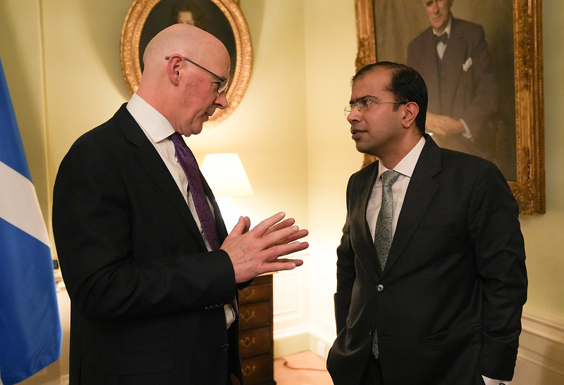 First Minister (@scotgovfm) on Twitter photo Scotland has strong trade and investment links with India.
Yesterday, First Minister <a href="/JohnSwinney/">John Swinney</a> hosted a reception at Bute House alongside Consul General Siddharth Malik, to celebrate those key economic links, ahead of the First India/Scotland Business Meet in Edinburgh. Scotland has strong trade and investment links with India.
Yesterday, First Minister <a href="/JohnSwinney/">John Swinney</a> hosted a reception at Bute House alongside Consul General Siddharth Malik, to celebrate those key economic links, ahead of the First India/Scotland Business Meet in Edinburgh.