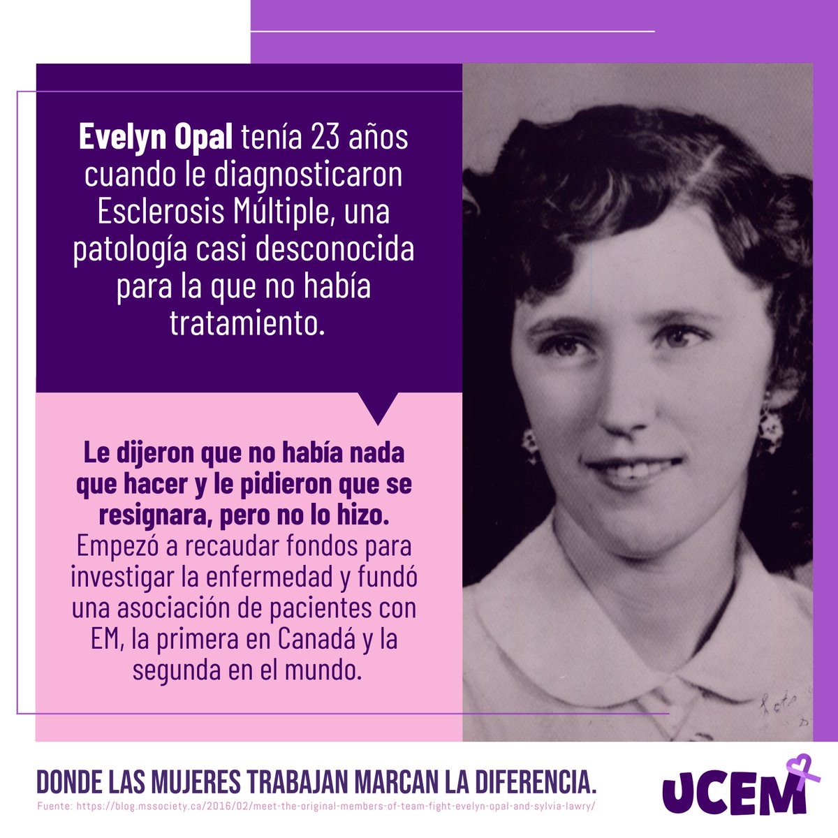 En una época donde no se sabía mucho de la #𝗘𝘀𝗰𝗹𝗲𝗿𝗼𝘀𝗶𝘀𝗠ú𝗹𝘁𝗶𝗽𝗹𝗲, a Evelyn le dijeron que no había nada que hacer, que se resignara, pero no lo hizo y, gracias a ello, se pudo avanzar en la comprensión de la enfermedad y su tratamiento. #NavegandoJuntosLaEM