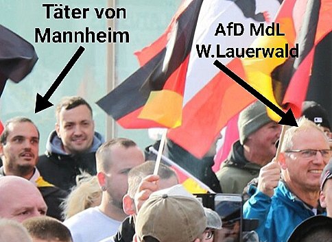 +++BREAKING NEWS+++
AfD MdL Wolfgang Lauerwald  + #Täter von #Mannheim 
Alexander S. bei Demo!
AfD ist Katalysator!
AfD IST TEIL DES PROBLEMS!
📷 <a href="/ExifRecherche/">Exif-Recherche</a> ⬇️
archive.is/5f0or
Info Bild: <a href="/ostdivan/">Ostthüringer Divan /// 🖤🇺🇦</a>
#Mannheim #Lanz #Deutscher #Demo_gegen_Rechts #Menschenmenge #Verletzte