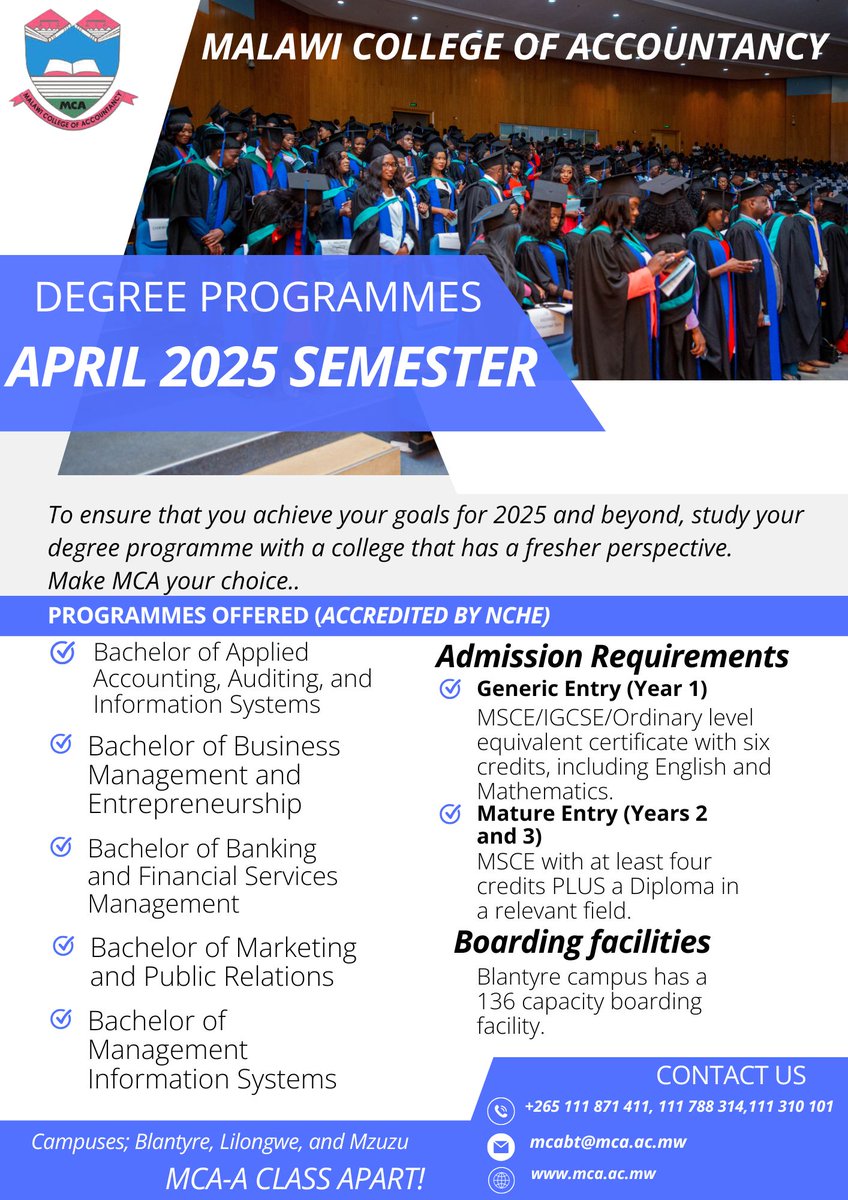 Ready to begin your college journey? 🎓

At MCA, we offer top-notch programs and a supportive community to help you thrive.

Don't wait—apply now for our April 2025 intake and take the first step toward a brighter future! ✨
#MCA #AClassApart #JoinUsToday #April2025Intake