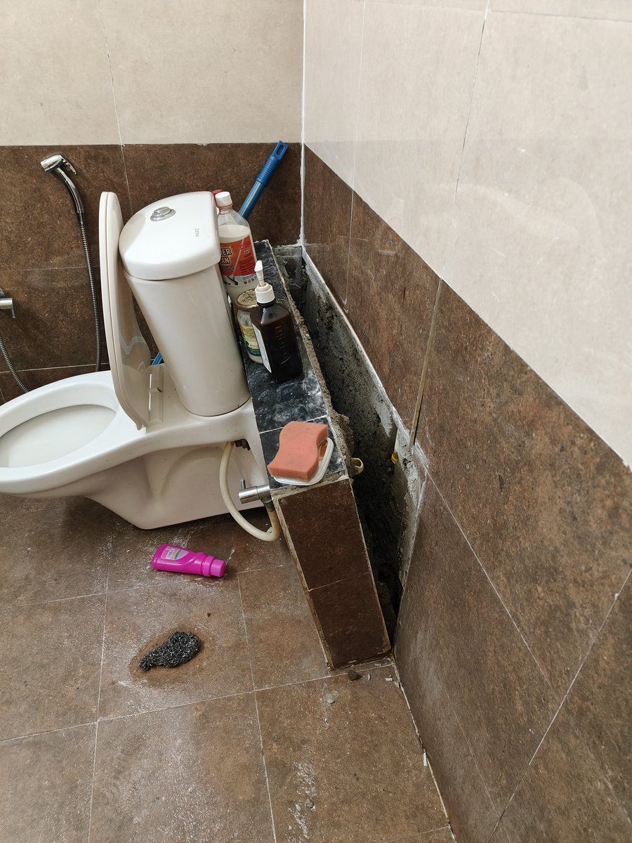 Dear <a href="/DrMohanYadav51/">Dr Mohan Yadav</a> There is an immediate necessity for technical evaluation of the safety of the houses built by <a href="/BDA_Bhopal/">Bhopal Development Authority</a> at Aero Residency. I am Colonel Retired staying in this colony &amp; this is the condition in just 1 year of my bathroom. <a href="/mpurbandeptt/">Urban Administration & Development Department, MP</a>
<a href="/CollectorBhopal/">Collector Bhopal</a>