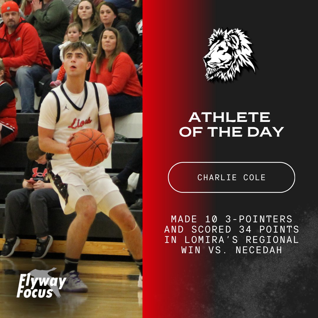 #Lions sophomore Charlie Cole hit a whopping 10 3-pointers and scored a career high in Lomira's home playoff win.

Lomira made 21 triples in the game.