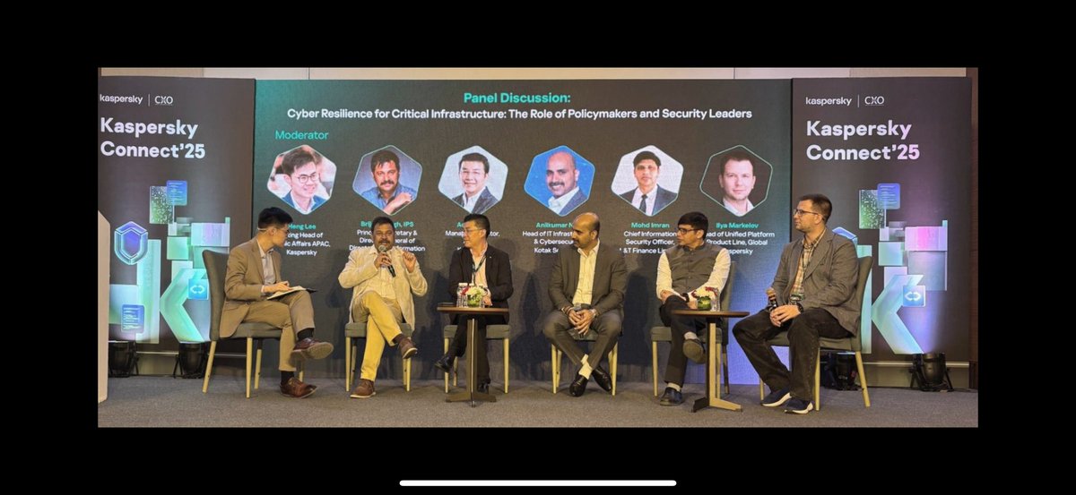 Brijeshbsingh's tweet image. Cybersecurity isn’t a solo mission! At #KasperskyConnect2025, we mapped strategies for cross-sector collaboration—integrating SOCs, threat intel sharing, and adaptive frameworks. Grateful for the vibrant exchange with Mumbai’s tech leaders! 🌍🔐 #CyberResilience #FutureOfSecurity