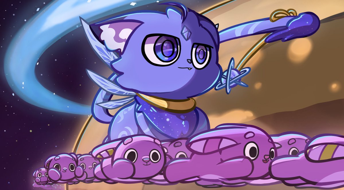 The cat walking in the universe
do you know whr they come from?