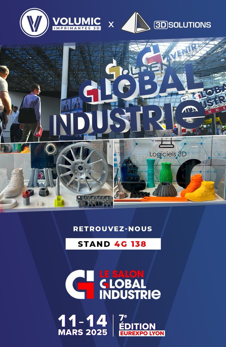 VOLUMIC 3D (@volumic3d) on Twitter photo 🚀 GLOBAL INDUSTRIE : ON VOUS ATTEND ! 📅
Du 11 au 14 mars, retrouvez-nous au salon GLOBAL INDUSTRIE à l’EUREXPO Lyon, aux côtés de <a href="/3dSolutionsCol/">3D Solutions</a> ! 🔥
📍 Stand 4G 138
Planifier vos rendez-vous dès maintenant ! 🤝
#GI25 #GlobalIndustrie #Impression3D #Innovation #MadeInFrance 🚀 GLOBAL INDUSTRIE : ON VOUS ATTEND ! 📅
Du 11 au 14 mars, retrouvez-nous au salon GLOBAL INDUSTRIE à l’EUREXPO Lyon, aux côtés de <a href="/3dSolutionsCol/">3D Solutions</a> ! 🔥
📍 Stand 4G 138
Planifier vos rendez-vous dès maintenant ! 🤝
#GI25 #GlobalIndustrie #Impression3D #Innovation #MadeInFrance