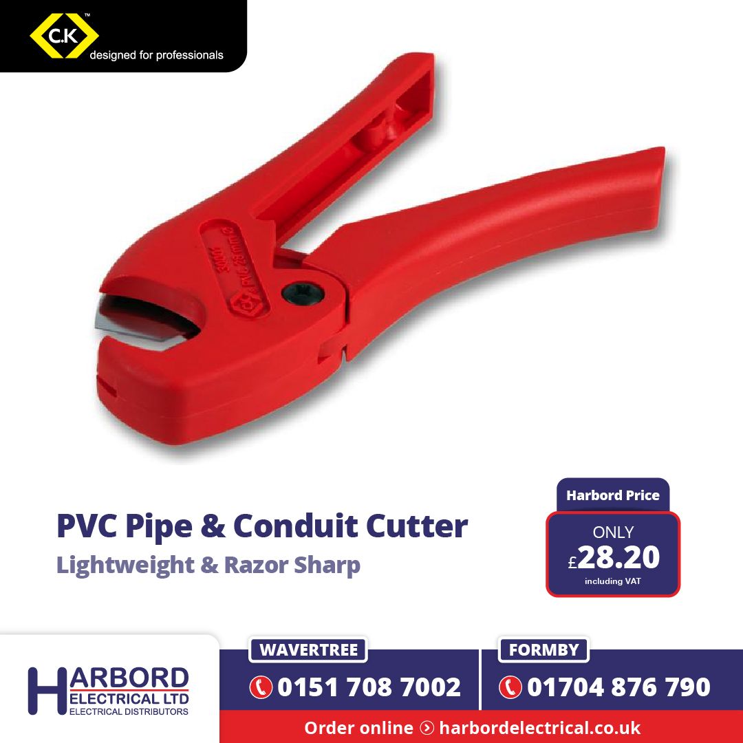 HarbordLtd's tweet image. PVC pipe &amp;amp; conduit cutter

A lightweight yet strong glass fibre reinforced body
A razor sharp stainless steel blade
Perfect for efficient one handed, straight cutting of PVC conduit pipes

buff.ly/WFoguE5

#PCV #PipeCutter