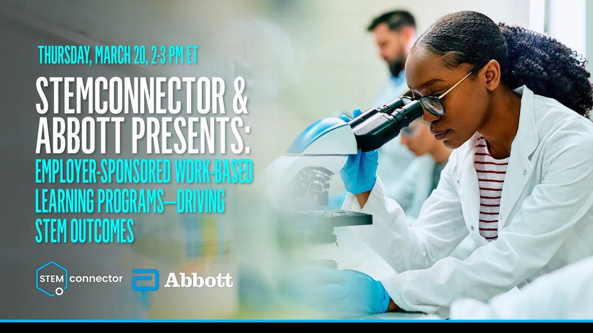 Join us for a webinar hosted in partnership with <a href="/AbbottNews/">Abbott</a> as we explore the impact of internships, apprenticeships, cooperative education, and industry-sponsored projects in preparing students for skills essential for STEM careers. Register today! 🔗hubs.ly/Q039lLjt0