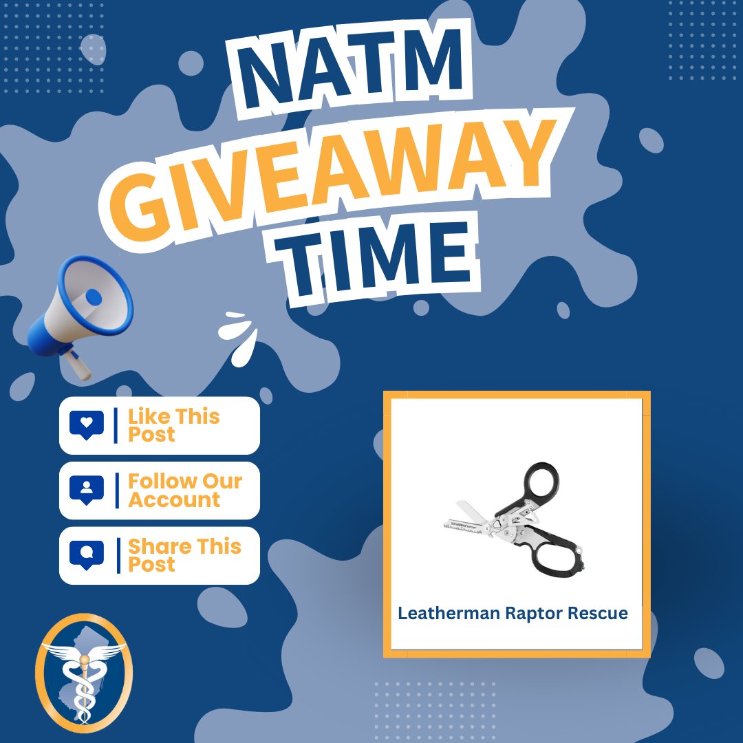 It is our first NATM give-away! Up for grabs this week is the Leatherman Raptor Rescue! ✂️. Like this post, follow our account, and retweet this post with your answer to "What makes athletic trainers Champions in Health Care?" for a chance to win! Winner announced March 8th!