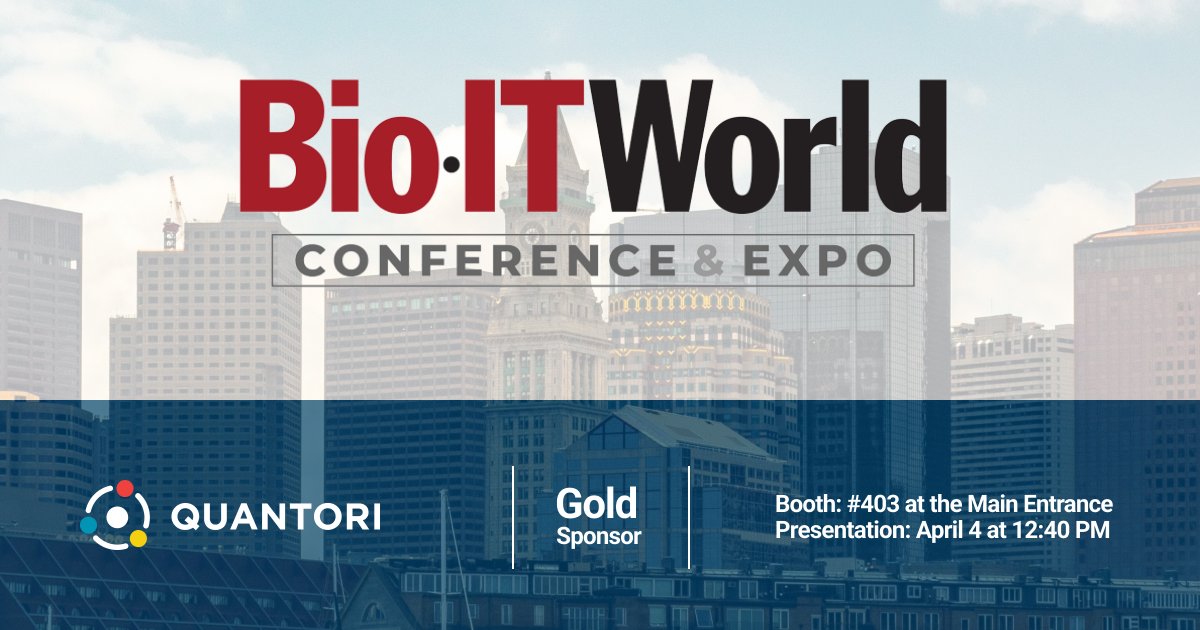 Quantori (@quantori_usa) on Twitter photo We are excited to announce our annual participation in <a href="/bioitworld/">Bio-IT World</a>!
Don’t miss David Walker's presentation on April 4 at 12:40 PM in the AI for Drug Discovery & Development Track.
Stop by our booth #403 by the main entrance to say hello. See you in Boston soon! We are excited to announce our annual participation in <a href="/bioitworld/">Bio-IT World</a>!
Don’t miss David Walker's presentation on April 4 at 12:40 PM in the AI for Drug Discovery & Development Track.
Stop by our booth #403 by the main entrance to say hello. See you in Boston soon!
