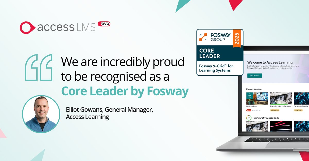 Access_LMS's tweet image. 🚀 Access Learning Achieves Core Leader Status in the Fosway 9-Grid™ for Learning Systems! 🎉  

👉 Learn more about this exciting achievement: ow.ly/H7lE50V9j81 

#AccessLearning #CoreLeader #Fosway9Grid @fosway