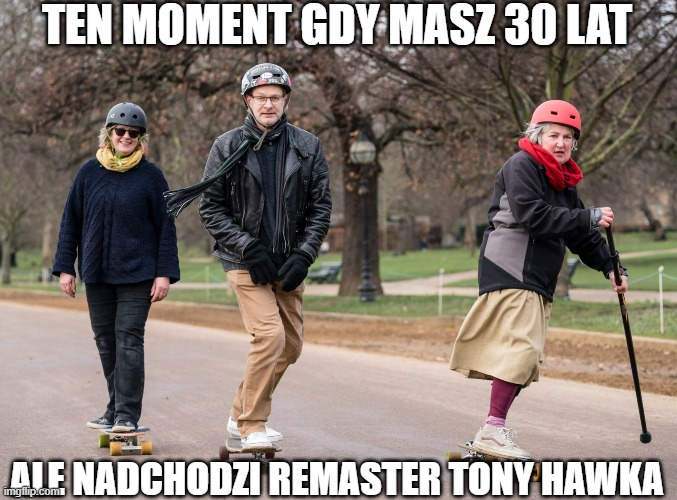 Kamil Michałowski (@amarelopl) on Twitter photo Nie przepadam za remasterami... ale <a href="/TonyHawkTheGame/">Tony Hawk's Pro Skater</a> 3 + 4 to moje ulubione gdy z tej serii... wiem że pogram w to 6h i będę żałował... a może jednak nie?
(tak tego mema zrobiłem sam i nie zajebałem go z neta). Nie przepadam za remasterami... ale <a href="/TonyHawkTheGame/">Tony Hawk's Pro Skater</a> 3 + 4 to moje ulubione gdy z tej serii... wiem że pogram w to 6h i będę żałował... a może jednak nie?
(tak tego mema zrobiłem sam i nie zajebałem go z neta).