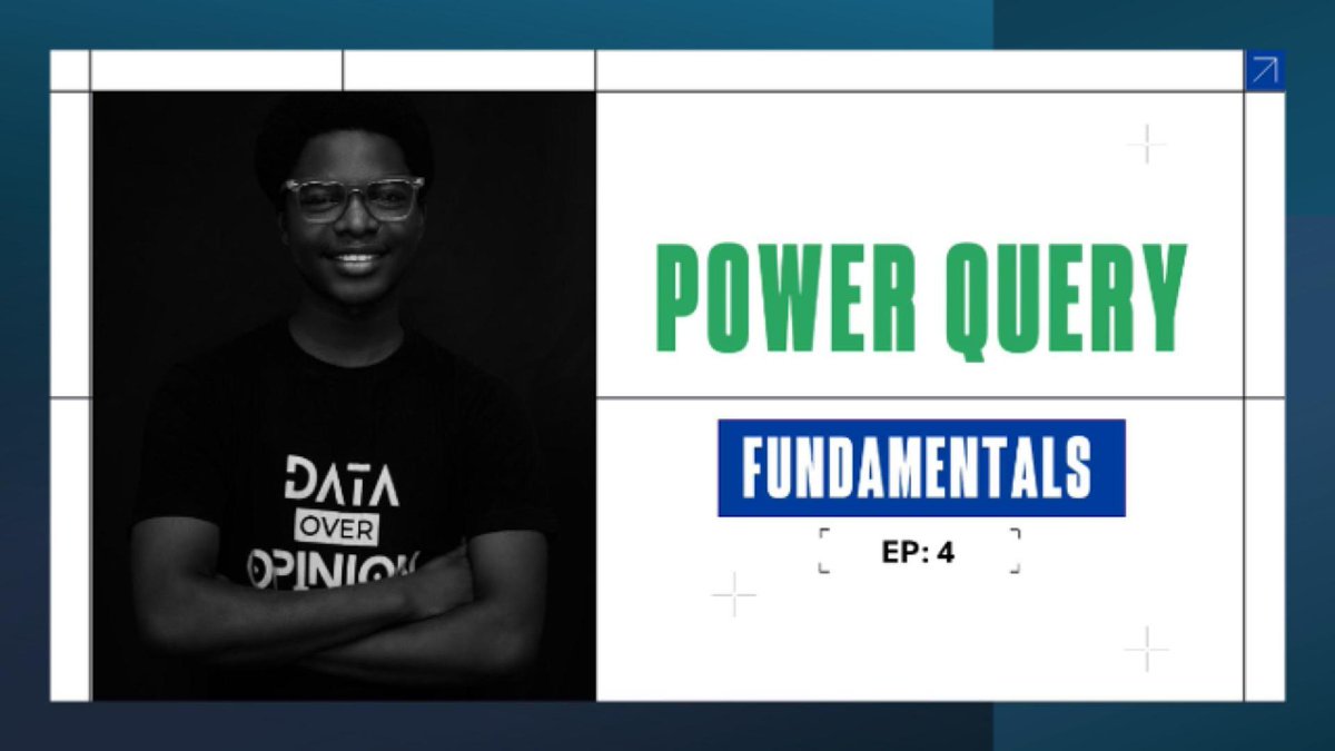 MubarDauda's tweet image. NEW VIDEO OUT!!! 

In this video, you will learn how to get data into Power Query from a CSV file.

Power Query Fundamentals - (Ep 4): Get Data from a CSV file  youtu.be/v91sh6147uI

Like, RT and Share3