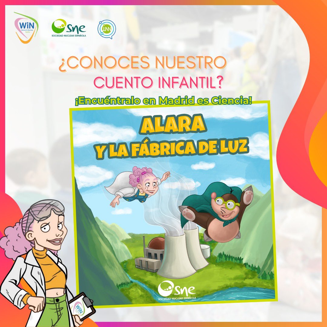 📚¡Alara e IsóTopo te esperan en #MadridEsCiencia!⚡  

¿Imaginas quedarte sin💡en el cole?

Eso le pasa a Alara, una curiosa niña de 7 años. Junto a su divertido amigo IsóTopo descubrirá cómo se genera la energía, conocerá una central #nuclear ¡la fábrica de luz! y mucho más💡🌍