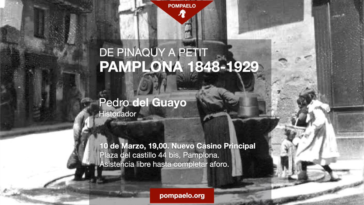 SEHNavarra's tweet image. Os recomendamos esta charla de Pedro del Guayo, vicepresidente de @SEHNavarra, organizada por @APompaelo 👇
"De Pinaquy a Petit. Pamplona, 1848 - 1929".
El próximo 1⃣0⃣ de marzo en @Nuevo_Casino a las 19h.