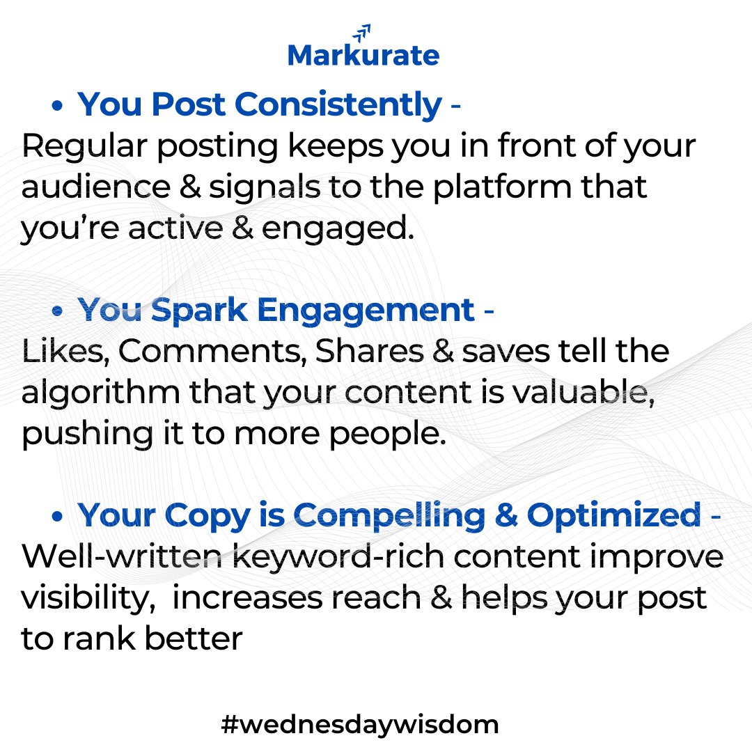 markurate10605's tweet image. Master the algorithm with smart posting! 📲🔥 Stay active, drive engagement & optimize your copy. 
#AlgorithmHack #DigitalMarketing #BoostYourReach #MarketingTips #GrowWithUs #Markurate
