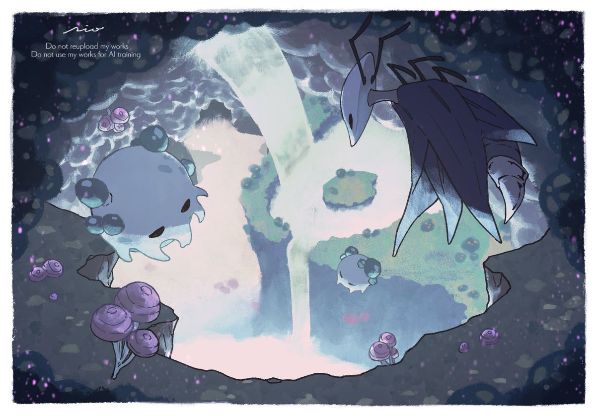 sio0x0's tweet image. Fungal Wastes #hollowknightfanart