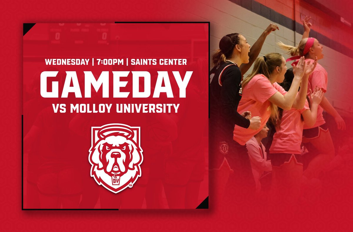 The day is here!! Come out to the Saints Center as we take on Molloy in the first round of the ECC playoffs tonight at 7pm!! Wear your best gear, prepare your best chants, and bring that Dawg energy!! See you tonight Dawg Pound!! 🐶🏀 #GoSaints #FeedTheDawgs #HoldTheRope