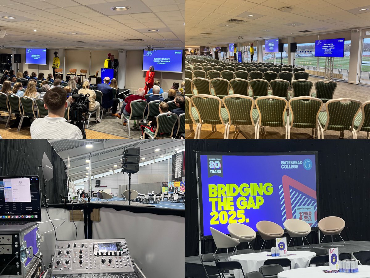 BigPurplePro's tweet image. Busy, busy! 🚀Last night we supported the launch of Durham Cricket Women’s and this morning, we’re at Gateshead College for Bridging the Gap 2025. #AVSupport #eventprofs #liveevents #conference