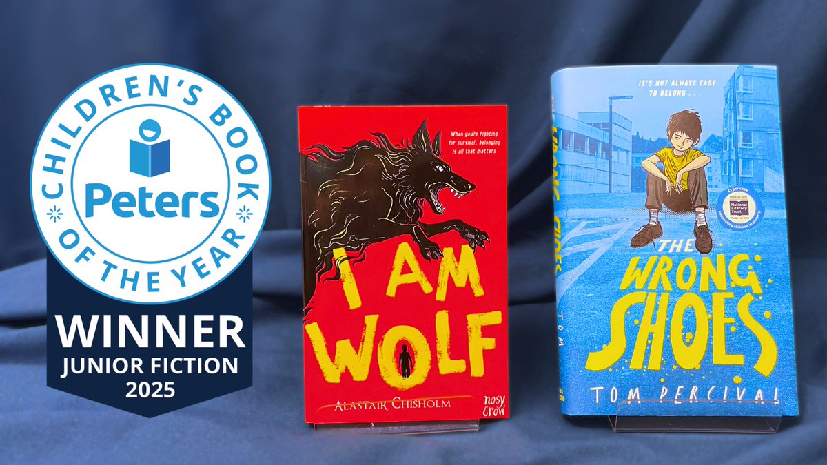 Peters (@petersbooks) on Twitter photo Our JOINT winners for Peters Junior Fiction of the Year are... I Am Wolf by Alastair Chisholm and The Wrong Shoes by Tom Percival! 👏
Congratulations to <a href="/alastair_ch/">Alastair Chisholm</a> and <a href="/TomPercivalsays/">Tom Percival</a>! 🌟
I am Wolf published by <a href="/NosyCrow/">Nosy Crow</a>
The Wrong Shoes published by <a href="/simonkids_UK/">Simon & Schuster Children's Books</a> Our JOINT winners for Peters Junior Fiction of the Year are... I Am Wolf by Alastair Chisholm and The Wrong Shoes by Tom Percival! 👏
Congratulations to <a href="/alastair_ch/">Alastair Chisholm</a> and <a href="/TomPercivalsays/">Tom Percival</a>! 🌟
I am Wolf published by <a href="/NosyCrow/">Nosy Crow</a>
The Wrong Shoes published by <a href="/simonkids_UK/">Simon & Schuster Children's Books</a>