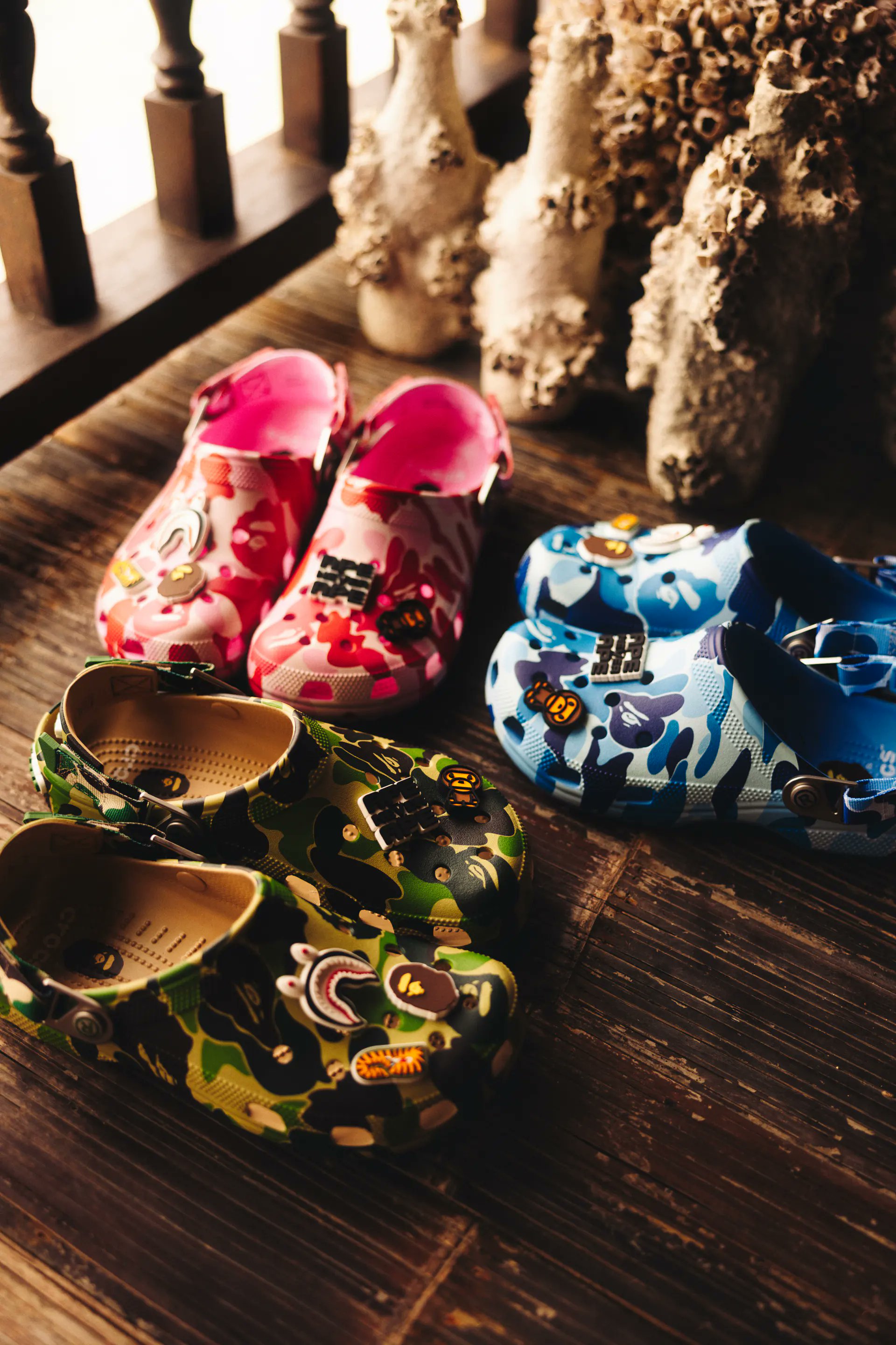 即完 BAPE CROCS CLOG ABC CAMO BLUE 20㎝