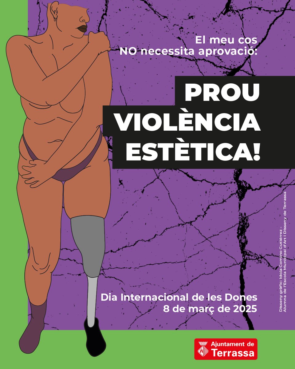 Campanya 8 de març. 66 activitats al llarg de tot el mes.
Enguany, volem posar el focus en la pressió estètica que impacta principalment a les dones. Consulteu programa complet a: terrassa.cat/dia-internacio…
#terrassafeminista  #8demarç #diainternacionaldelesdones
<a href="/ajterrassa/">Ajuntament de Terrassa</a>
