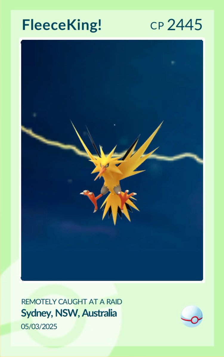⁦<a href="/ItsFleeceKing/">FleeceKing</a>⁩ Adding people on stream last night hooking me up with my first shiny Zapdos 🥳