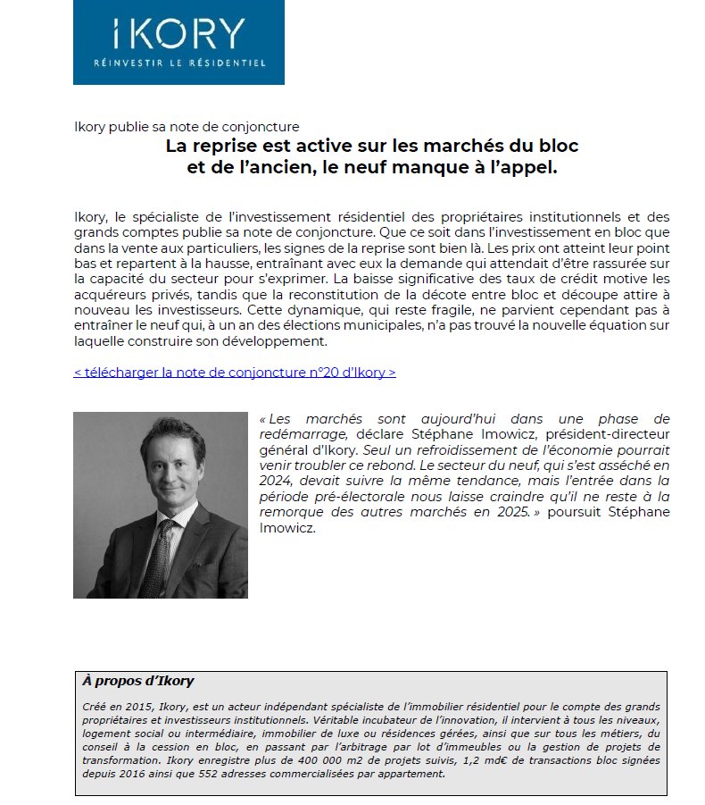 Note de conjoncture #20 : L’immobilier résidentiel – février 2025

La reprise est active sur les marchés du bloc et de l’ancien, le neuf manque à l’appel. 🏠

Télécharger la note
➡️ikory.com/download/3214/…📃🏢

#IKORY #immobilier #marchéimmobilier #résidentiel