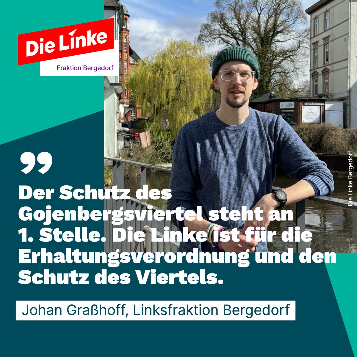Auf der Bezirksversammlung am 27.02.25 wurde die Erhaltungsverordnung für das Gojenbergsviertel bis Ende 2025 ausgesetzt. Weichen CDU und SPD zurück? Aus unserer Sicht ist der Schutz des Viertels höher zu bewerten als der Aufwand von bürokratischen Vorgängen für die Hausbesitzer.