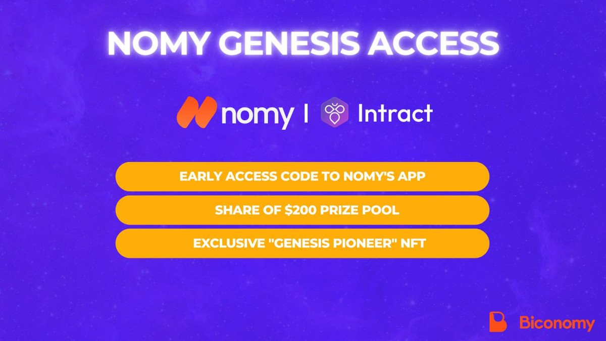 HyperSignals_ai's tweet image. Nomy x @IntractQuests  – Your Gateway to AI-Powered Onchain Execution 🤖

Want to test-drive @NomyClub, your go-to AI agent?

🔹 Complete the Intract campaign
🔹 Claim the Nomy Genesis NFT 🎖️
🔹 Stand a chance to win $200 💰

The AI revolution starts now. Are you in? 👀