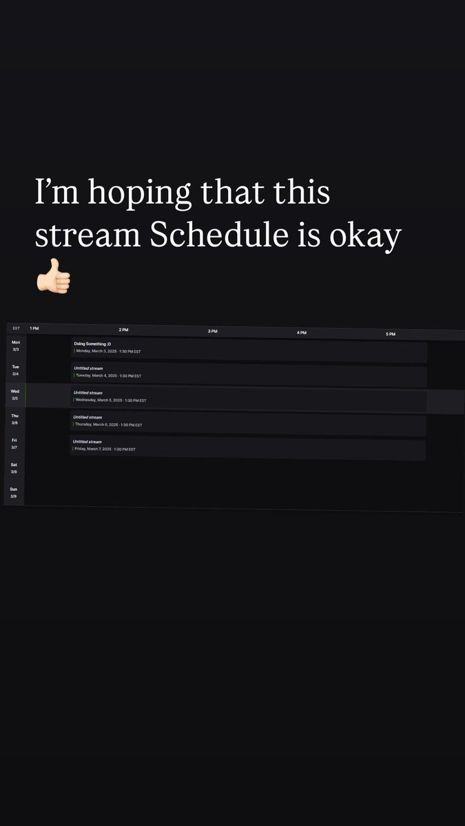 For now at least because my sleep schedule is terrible again