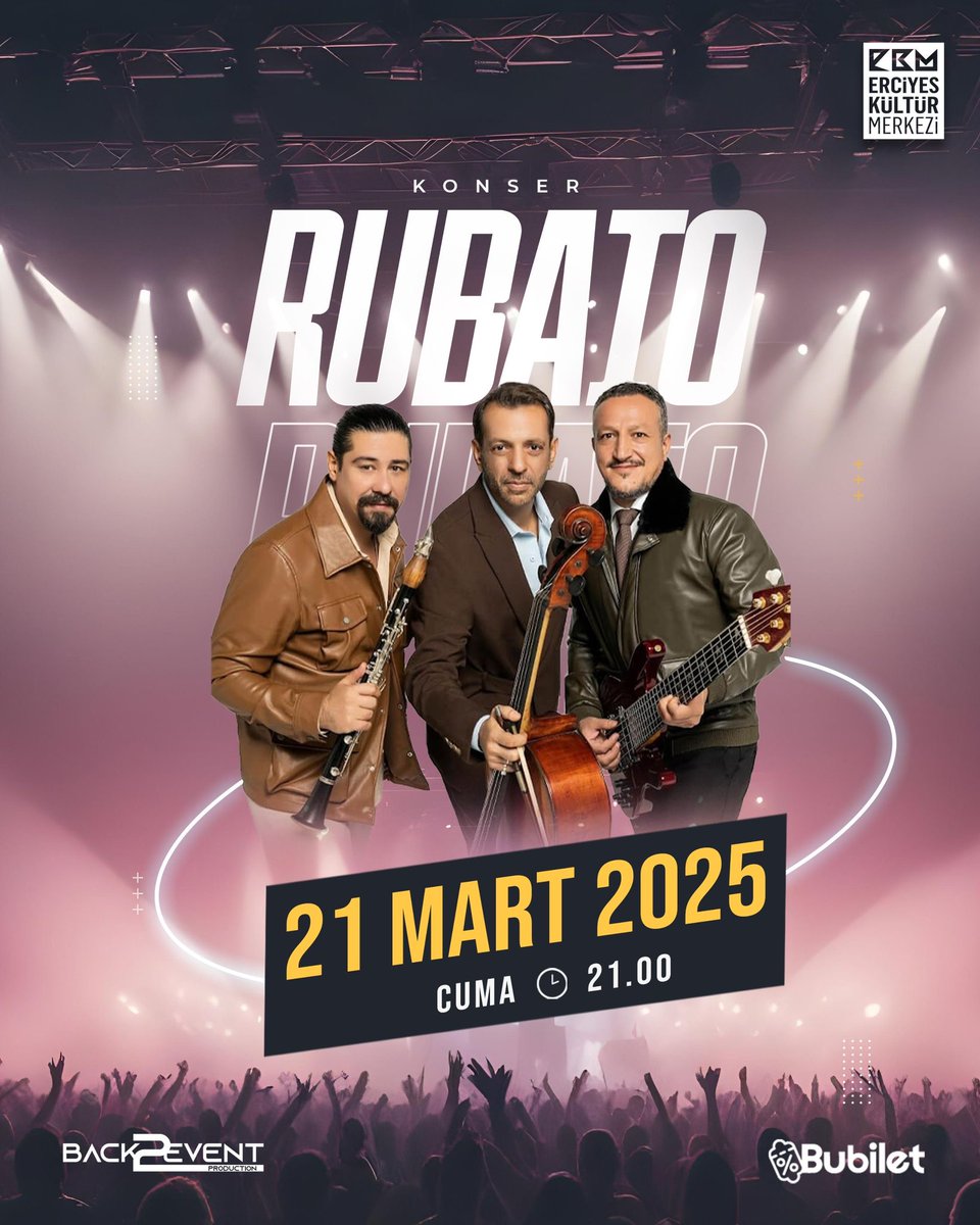 21 Mart Cuma akşamı Kayseri Erciyes Kültür Merkezi'nde dinleyicilerimizle buluşacağız... 🙏🏻 Biletleri Bubilet'ten temin edebilirsiniz. 🎫

Bilet almak için: bubilet.com.tr/kayseri/etkinl…