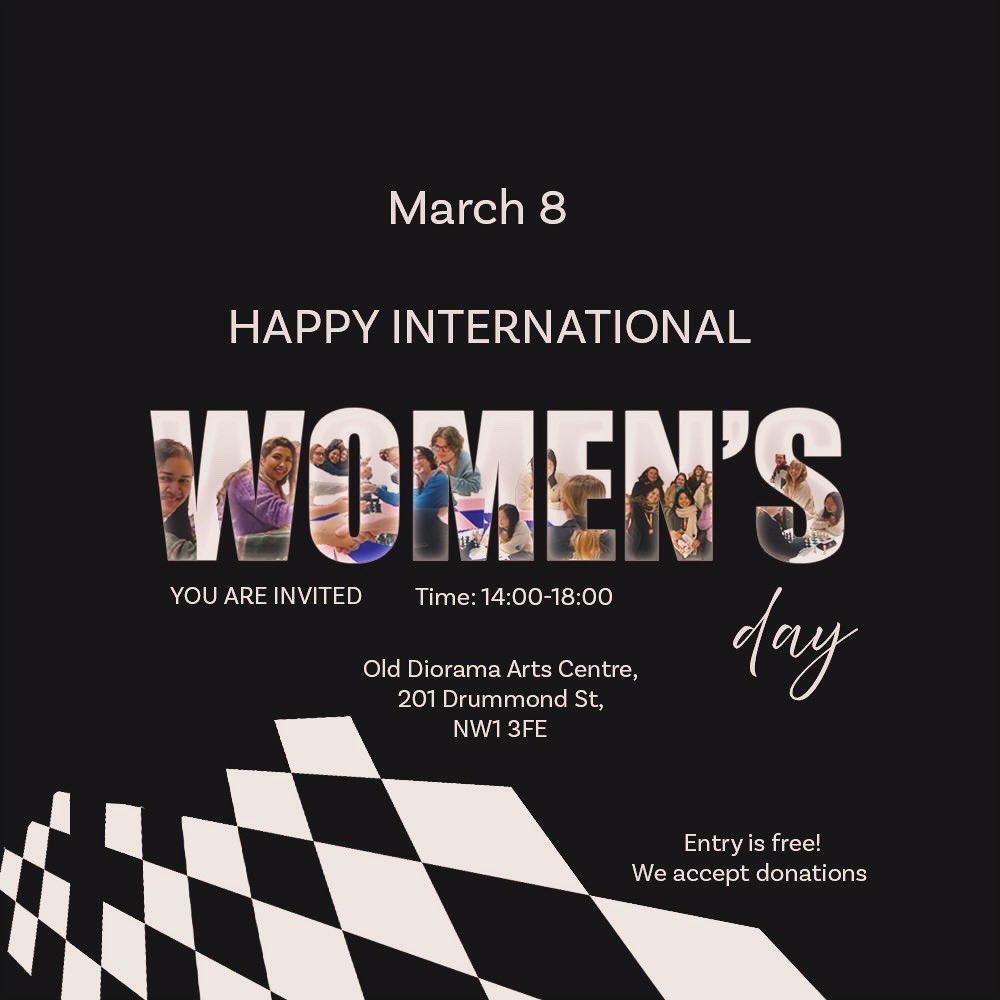 lwcc121's tweet photo. Celebrate Women’s Day with Chess!Join us on 8th March for fun chess afternoon. Friendly Rapid & Classic chess matches/Face painting for kids/Chess for Mums – a taster session for mothers to learn chess!
#WomensDay #WomenInChess #ChessForWomen #LondonChess #ChessCommunity #fide https://t.co/SRDQVQgSVW