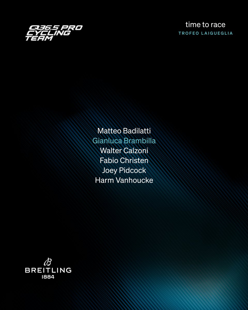Q36.5 Pro Cycling Team (@q36_5procycling) on Twitter photo 🇮🇹 <a href="/il_Laigueglia/">Trofeo Laigueglia</a>
Time To Race Trofeo Laigueglia 🇮🇹
Reminder of our roster for the 197km course 👇
#RacingTheFuture 🇮🇹 <a href="/il_Laigueglia/">Trofeo Laigueglia</a>
Time To Race Trofeo Laigueglia 🇮🇹
Reminder of our roster for the 197km course 👇
#RacingTheFuture