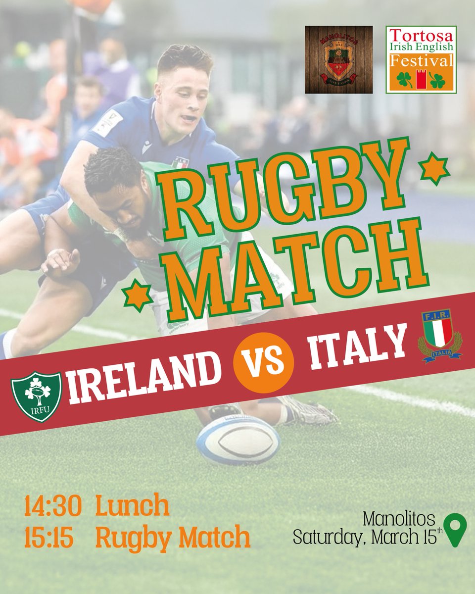 🏈 This is a call to the <a href="/sixnationsrugby/">Guinness Men's Six Nations</a> fans! We are going to watch an amazing match in Manolitos Bar! What a better plan than to watch live an Italy vs Ireland Six Nations Championship deciding match!!

🗓️ Saturday March 15th
🕰️ 15:00
📍 Bar Manolitos