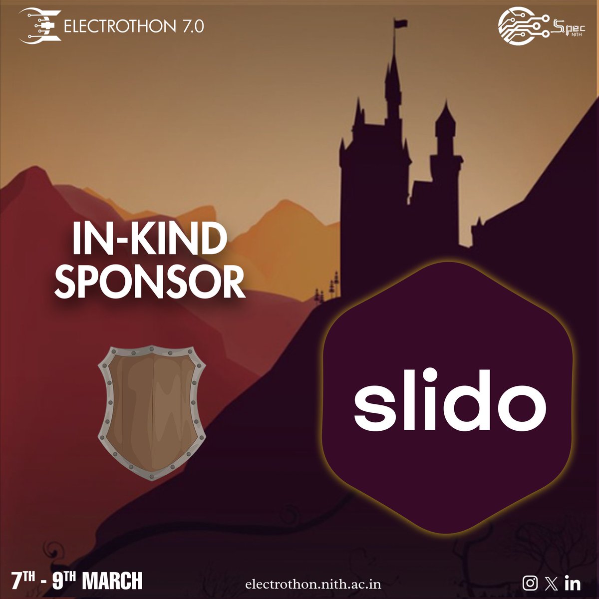 We are excited to announce Slido (@Slidoapp) as an In-Kind Sponsor! 📢 Enhancing engagement through live polls, Q&amp;A sessions, and quizzes, Slido makes events interactive and collaborative.
🔗 Get started: sli.do
#Electrothon7 #SPEC_NITH #Slido