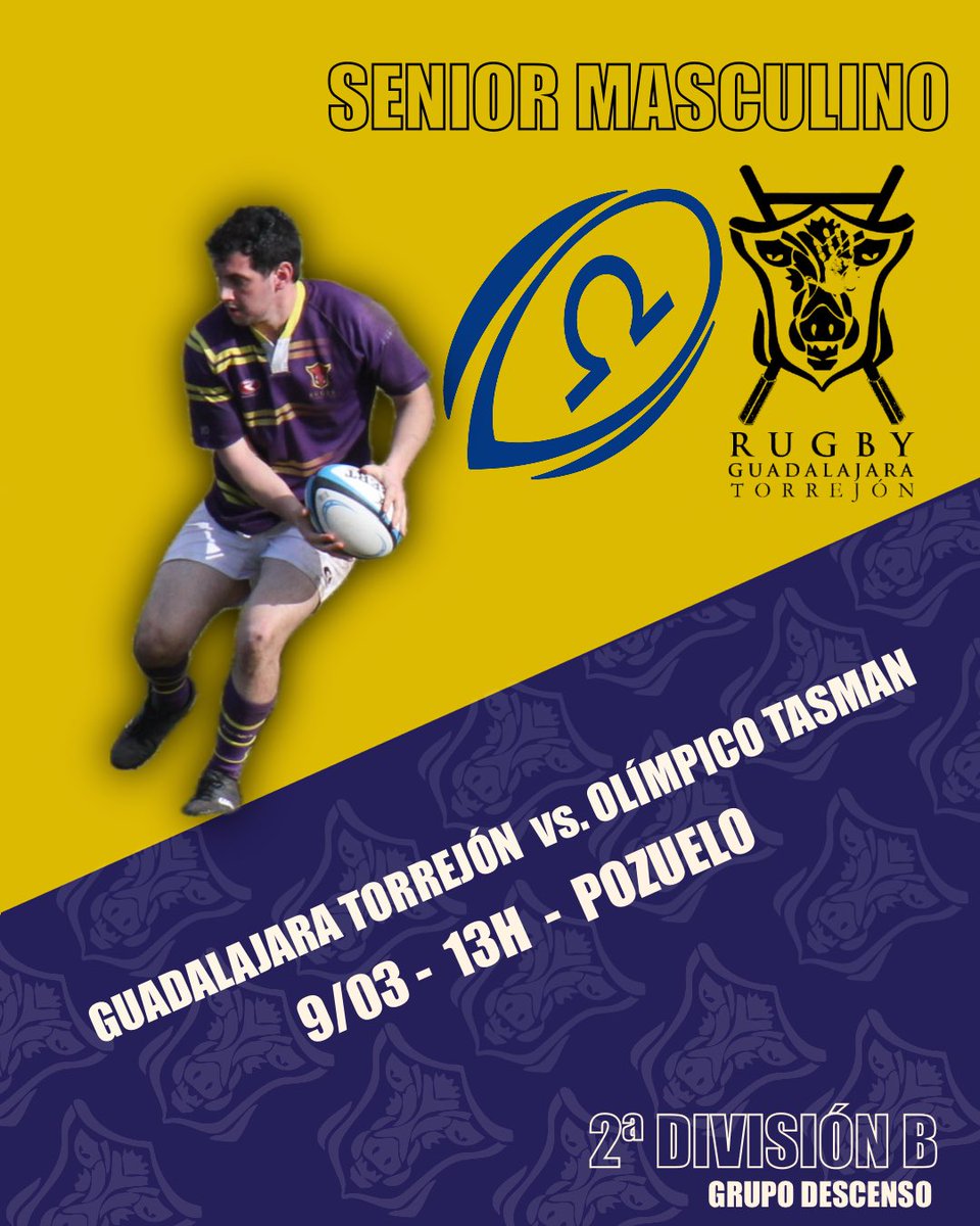 Calendario de partidos 8 y 9 de marzo 
Sábado 8 de marzo 
🐗S8/10
🏟️Móstoles 
🕒10H

🐗s14 
🆚 Canoe
🏟️ Alcala de henares 
🕒10H 

🐗Senior fem
🆚Ammonites RFUC
🏟️Alcala de henares 
🕒16H 

Domingo 9 de marzo 
🐗senior masc 
🆚Olímpico tasman
🏟️ Pozuelo 
🕒13H
