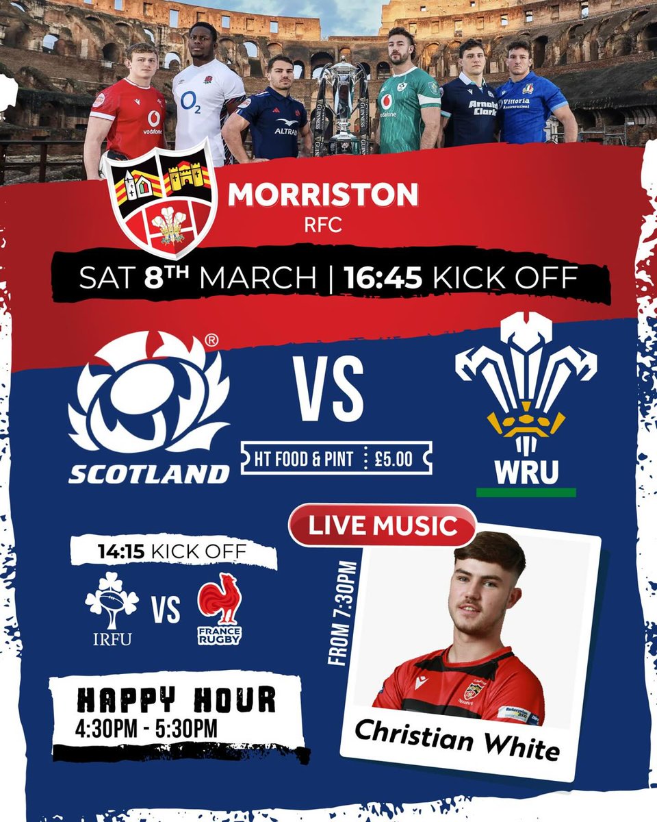 Morriston RFC (@rfcmorriston) on Twitter photo Our very own Christian White is performing after the games as the <a href="/SixNationsRugby/">Guinness Men's Six Nations</a> returns.
#uppamonkeys Our very own Christian White is performing after the games as the <a href="/SixNationsRugby/">Guinness Men's Six Nations</a> returns.
#uppamonkeys
