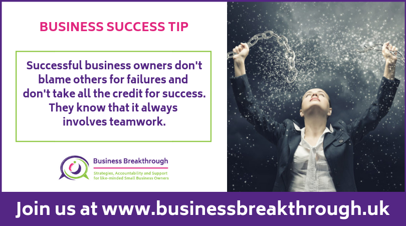 IngeDowden's tweet photo. Successful business owners don't blame others for failure and don't take all the credit for their success. They know that there's always teamwork involved. Find out about Business Breakthrough here: https://t.co/Ftnxg5d8Hr https://t.co/VtizknJ9u4