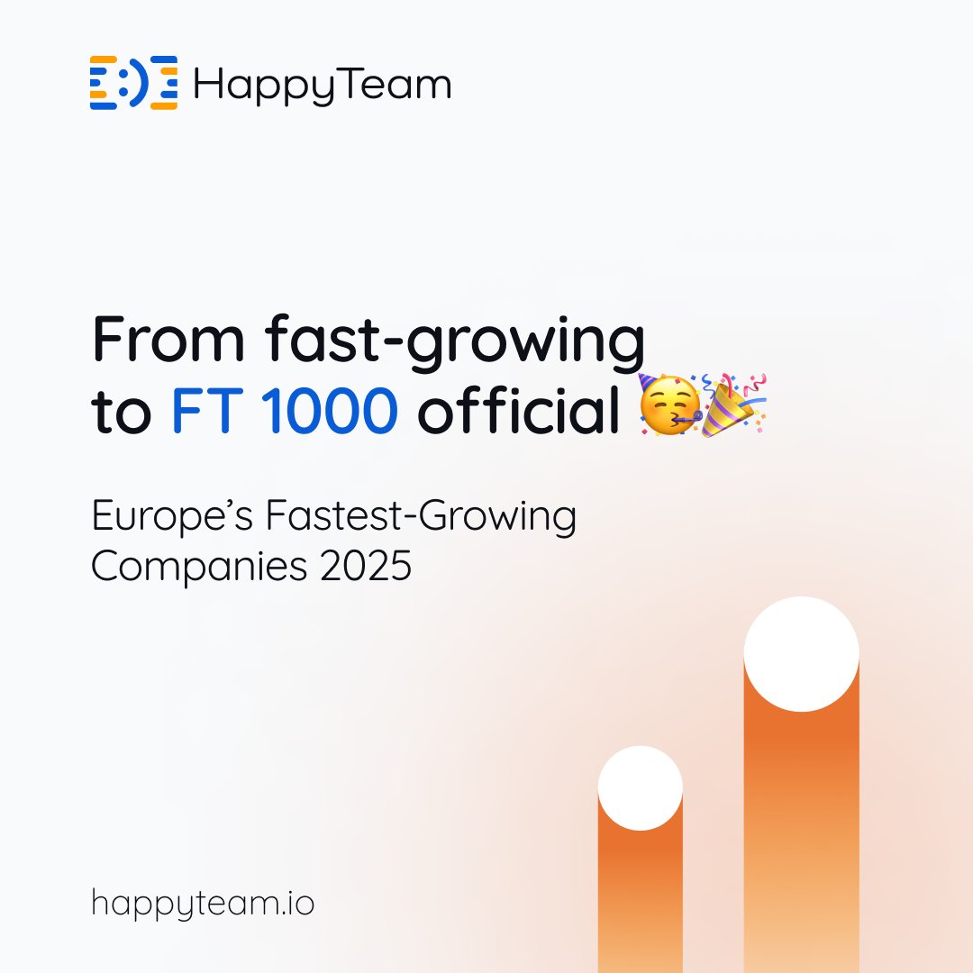 The #FinancialTimes says we’re one of the fastest! 🚀

#FT1000 ranks Europe’s top-growing companies based on revenue and growth, and Happy Team made the cut. 😎 The IT sector moves fast, but we are faster. Let’s scale and take on new, ambitious IT projects together! 🤗