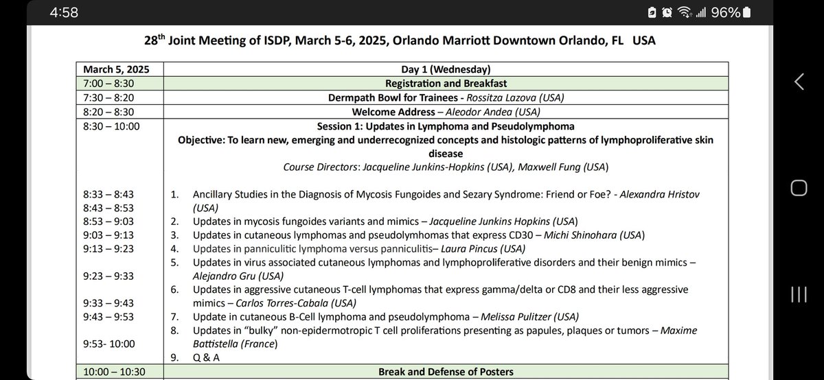 ShuaiLiMDPhD's tweet image. Severe weather delays, a rescheduled flight, and only 2 hours of sleep mean I’ll miss the morning DermPath Bowl—but I’m still excited to get to Orlando ASAP for #ISDP @IntSocDermpath! Can’t wait to see friends, attend lectures, and present my poster. #DermPath #pathX