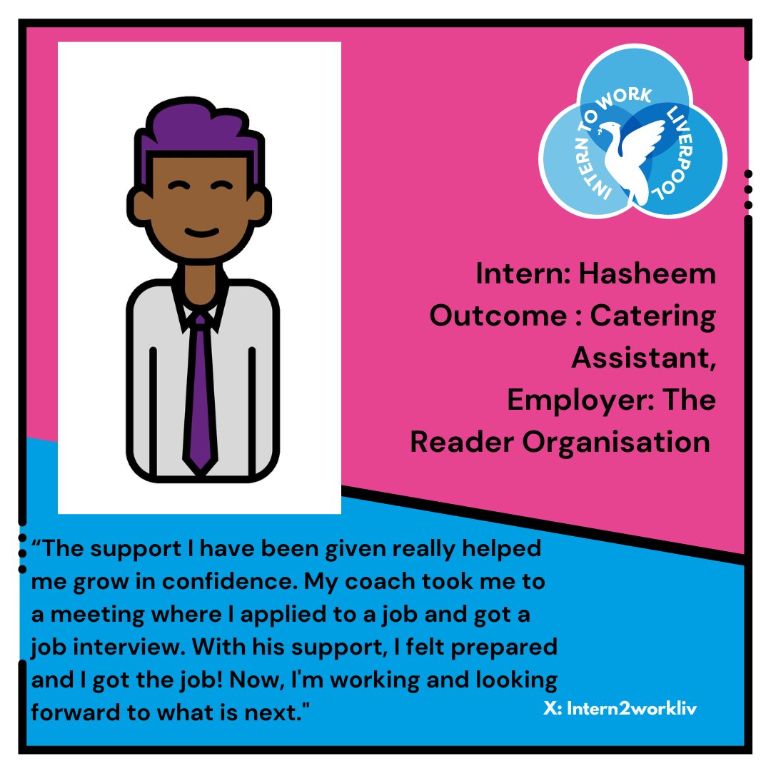 Congratulations to our intern Hasheem, who has secured work with <a href="/thereaderorg/">The Reader</a> 

Hasheem has only been on program for just 5 short week <a href="/TLFtweet/">The Learning Foundry</a>  but with the support of his coach, has secured paid employment in this short space of time.

We are very proud!