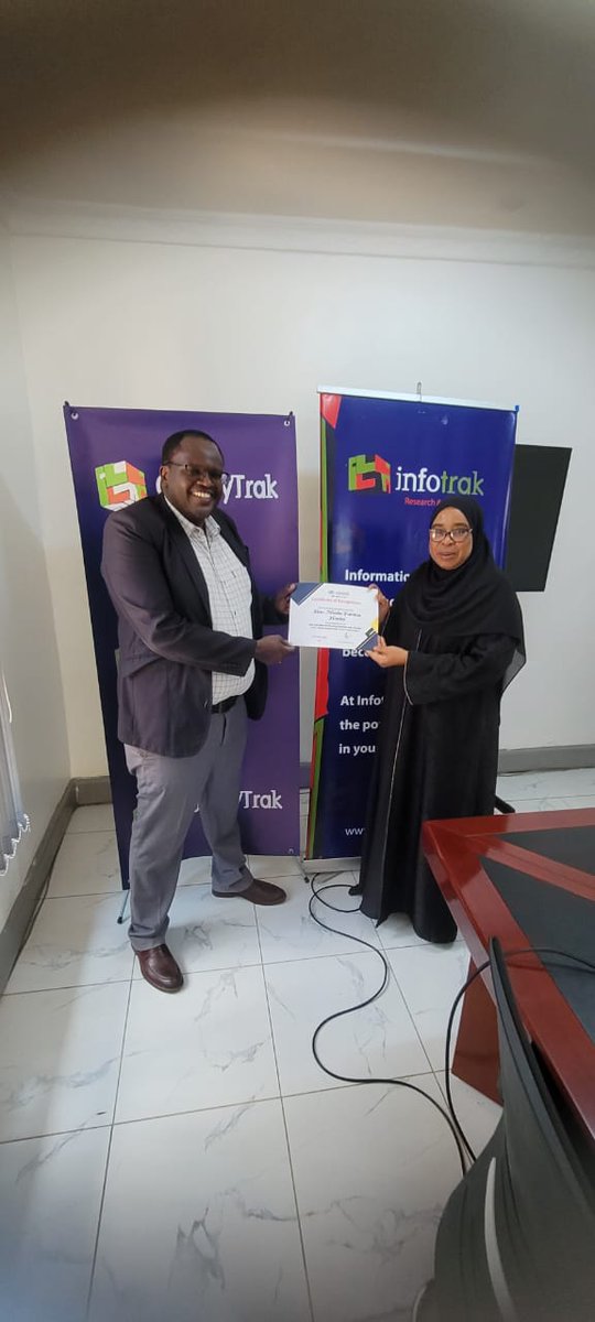 InfotrakN's tweet photo. #CountyTrakReport! We are honored to be graced by Hon. @FatumaMasito, Kwale County MP. We delivered certificate for being among the top performing women representatives in our recent #countytrakreport. More information on the #CountyTrakReport, visit https://t.co/C119WOnaD8
@InfotrakN #infotrakresearch #infotrakat20 #kwalecounty