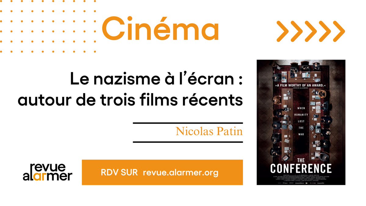AAlarmer's tweet photo. 🎬 Nouvel article dans la section CULTURE 🎬

📖 Comment le cinéma contemporain représente-t-il le nazisme ? Cet article analyse trois films récents qui interrogent notre rapport à l’histoire et à la mémoire collective.

Pour en savoir plus, rdv sur le site de #RevueAlarmer. https://t.co/LAKk08HKrw