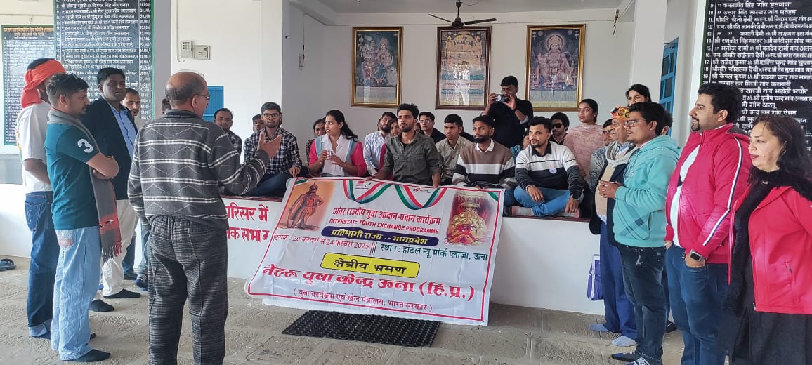 MYBHARATUNAHP's tweet photo. #latepostGlimpse of Day 4 of #ISYEP at Una Dt 23 Feb 2025. Visit to Choumukha Mahadev Piploo & Alsahan GUga Temple in forenoon. https://t.co/vdErdUC6sL