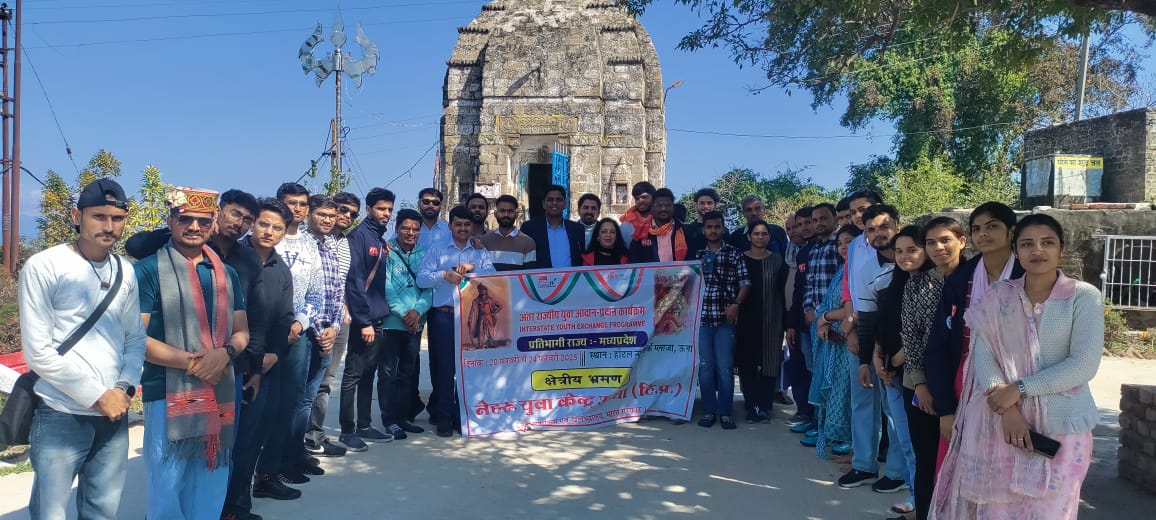 MYBHARATUNAHP's tweet photo. #latepostGlimpse of Day 4 of #ISYEP at Una Dt 23 Feb 2025. Visit to Choumukha Mahadev Piploo & Alsahan GUga Temple in forenoon. https://t.co/vdErdUC6sL