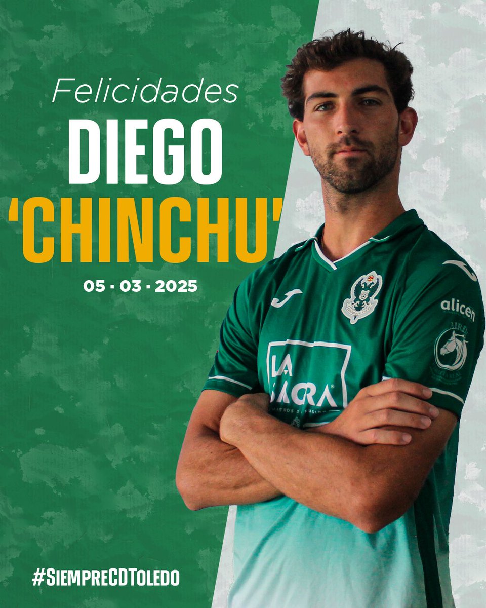 Hoy es el cumpleaños de uno de los nuestros 😍
¡Muchas felicidades, <a href="/DiegoChinchu02/">Diego Chinchurreta</a>! 🎂

#SiempreCDToledo 💚⚪️
