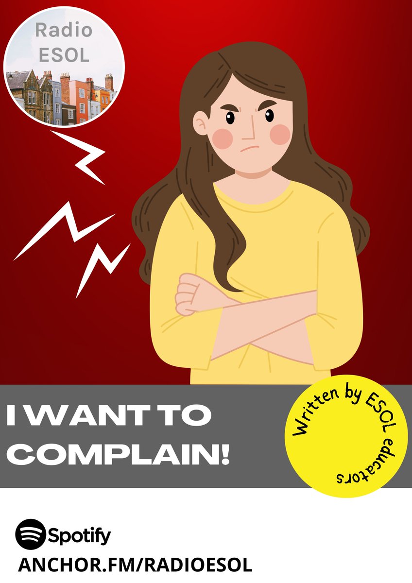 This week's #RadioESOL episode is written and recorded by Entry 1 #ESOL tutors <a href="/EnfieldCentre/">ESOL #FE</a> <a href="/leedscitycoll/">Leeds City College</a>. In this episode, an angry customer complains about a fast food order. anchor.fm/radioesol