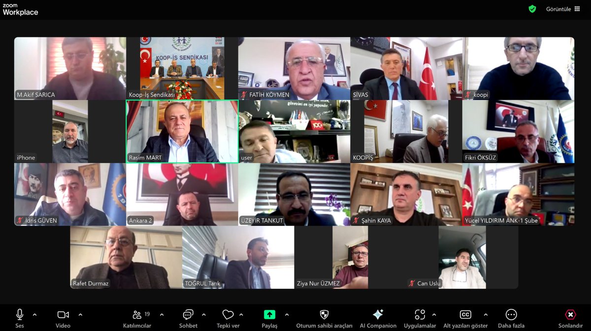 📍Koop-İş Sendikası Başkanlar Kurulu Toplantısı 3 Mart 2025 tarihinde online olarak gerçekleştirildi. Toplantıya, Genel Başkanımız Eyüp Alemdar başkanlığında, Genel Merkez Yönetim Kurulumuz ve Şube Başkanlarımız katıldı.

Başkanlar Kurulu toplantısının ardından yayımlanan sonuç