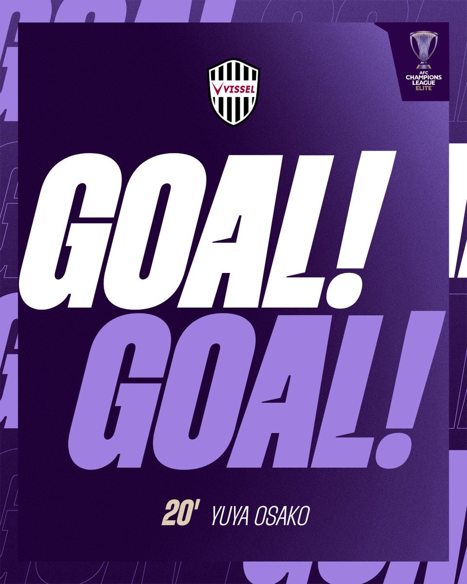 TheAFCCL_jp's tweet photo. ⚽ 𝗚𝗢𝗔𝗟 | 🇯🇵 ヴィッセル神戸 1️⃣-0️⃣ 光州FC 🇰🇷
大迫勇也のゴールで神戸が先制!🔥
#ACLElite | #VISvGWA https://t.co/RUiO4JI0fY