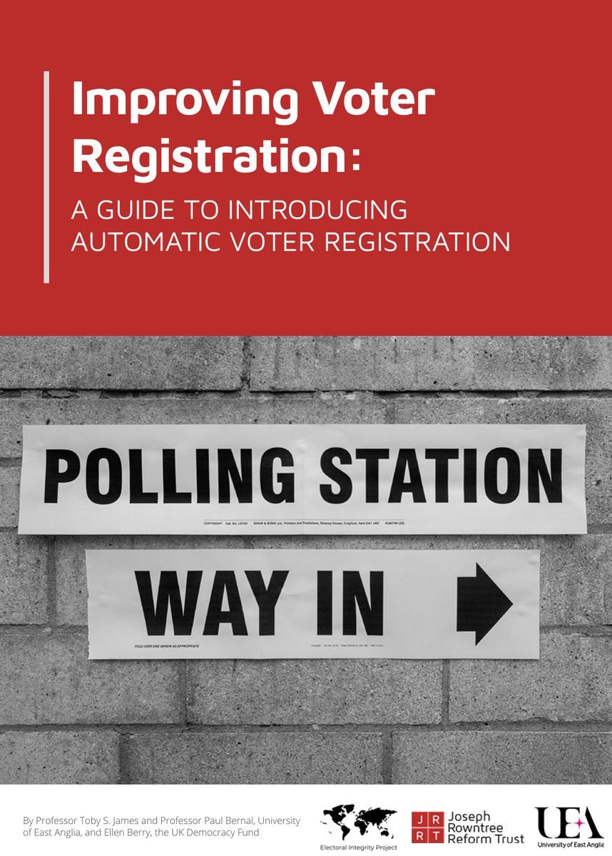 Professor Toby James (@tobysjames) on Twitter photo The UK government is committed to improving voter registration...
In this new report funded by the JRRT, Paul Bernal and I set out how this can be done with a move to automatic/direct registration....
jrrt.org.uk/wp-content/upl… The UK government is committed to improving voter registration...
In this new report funded by the JRRT, Paul Bernal and I set out how this can be done with a move to automatic/direct registration....
jrrt.org.uk/wp-content/upl…